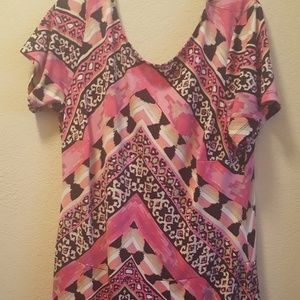 NWOT Gorgeous hot pink designed maxi dress